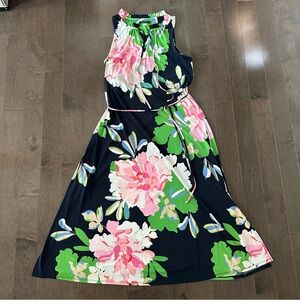 Tommy Hilfiger Big Isla Floral Sleeveless Spring Summer Midi‎ Dress Romantic 10